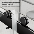68 72 In. W X 76 In. H Double Sliding Frameless Soft Close Shower Door With Premium 3 8 Inch 10Mm Thick Tampered Glass And Easy Cleaning Coating, Stainless Steel In Matte Black 22D02 72Mb Matte