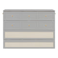 Full Size Murphy Bed With Large Drawers,Gray Full Gray Plywood