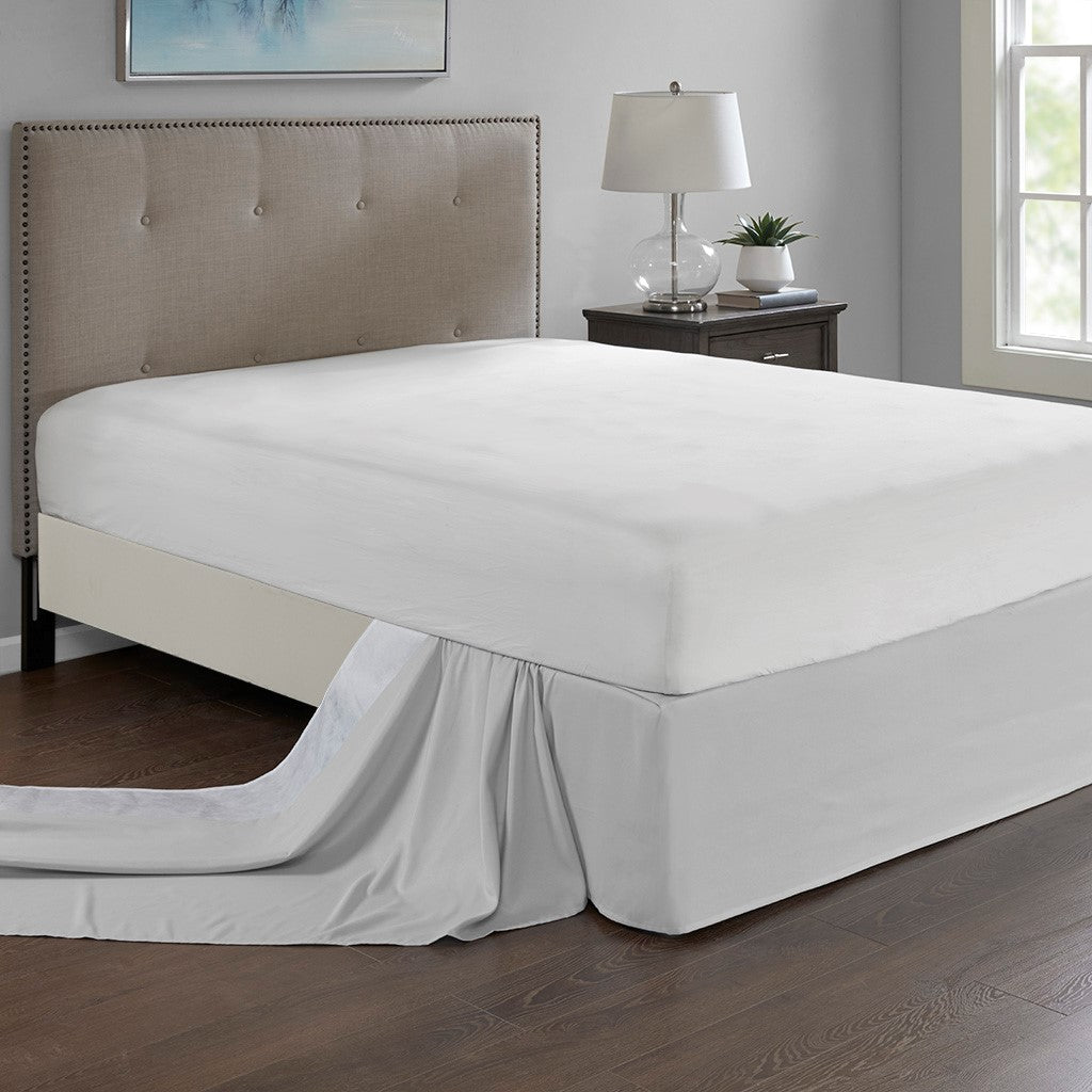 Wrap Around Adjustable Bedskirt Grey One Size Grey Microfiber