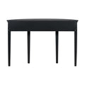 Distinctive Features Of Pine Veneer Console Table With Vertical Stripe Drawer Fronts And Four Legs Black Primary Living Space Minimalist Mdf