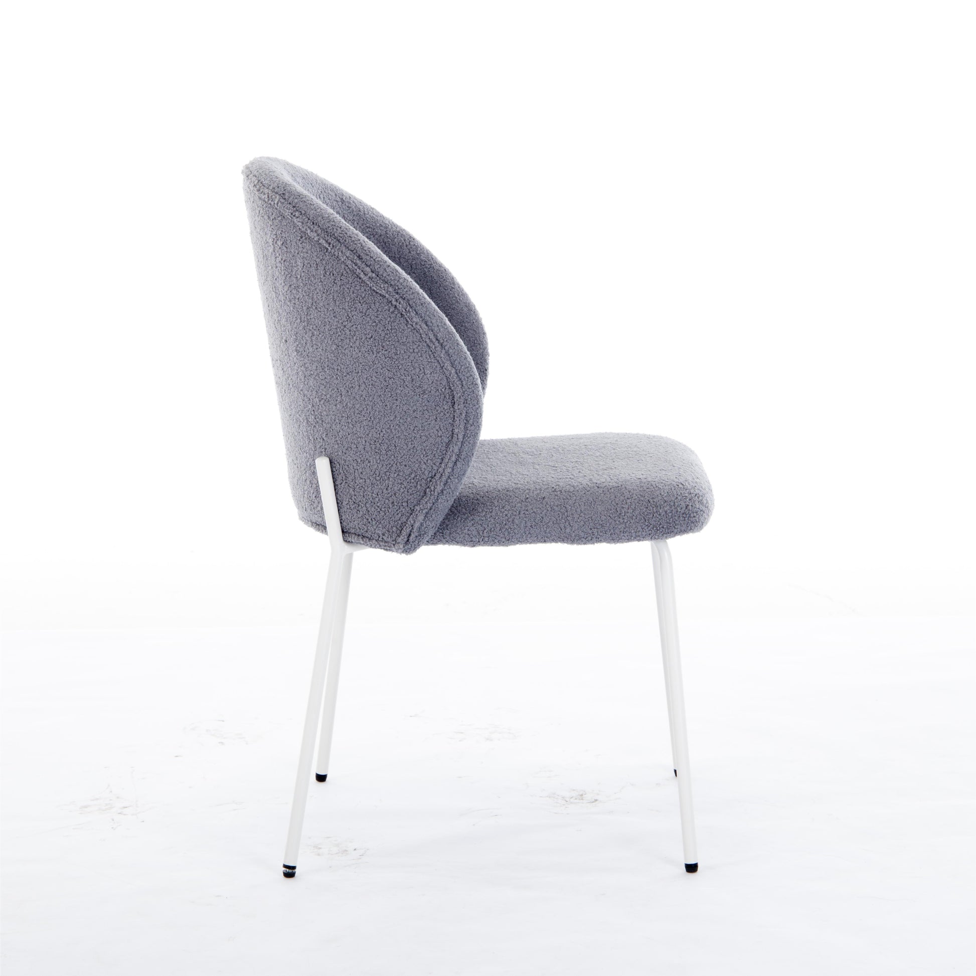 Heng Ming Iron Footed Dining Chair With Adjustable Foot Pads. Suitable For Dining Room, Living Room, Study Room,Set Of 2 Light Gray Wood