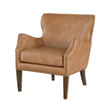 Daniela Saddle High Leg Slope Arm Chair Brown Foam Faux Leather