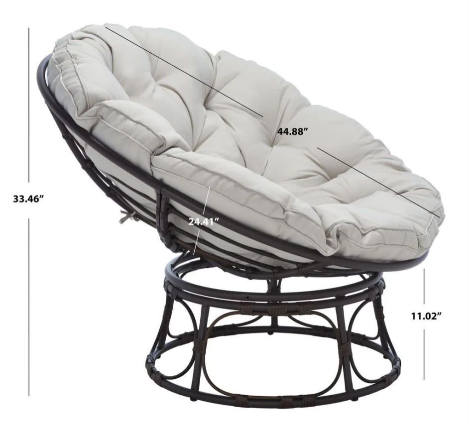 Francis Outdoor Moon Chair With Light Grey Cushion Light Grey Solid Surface