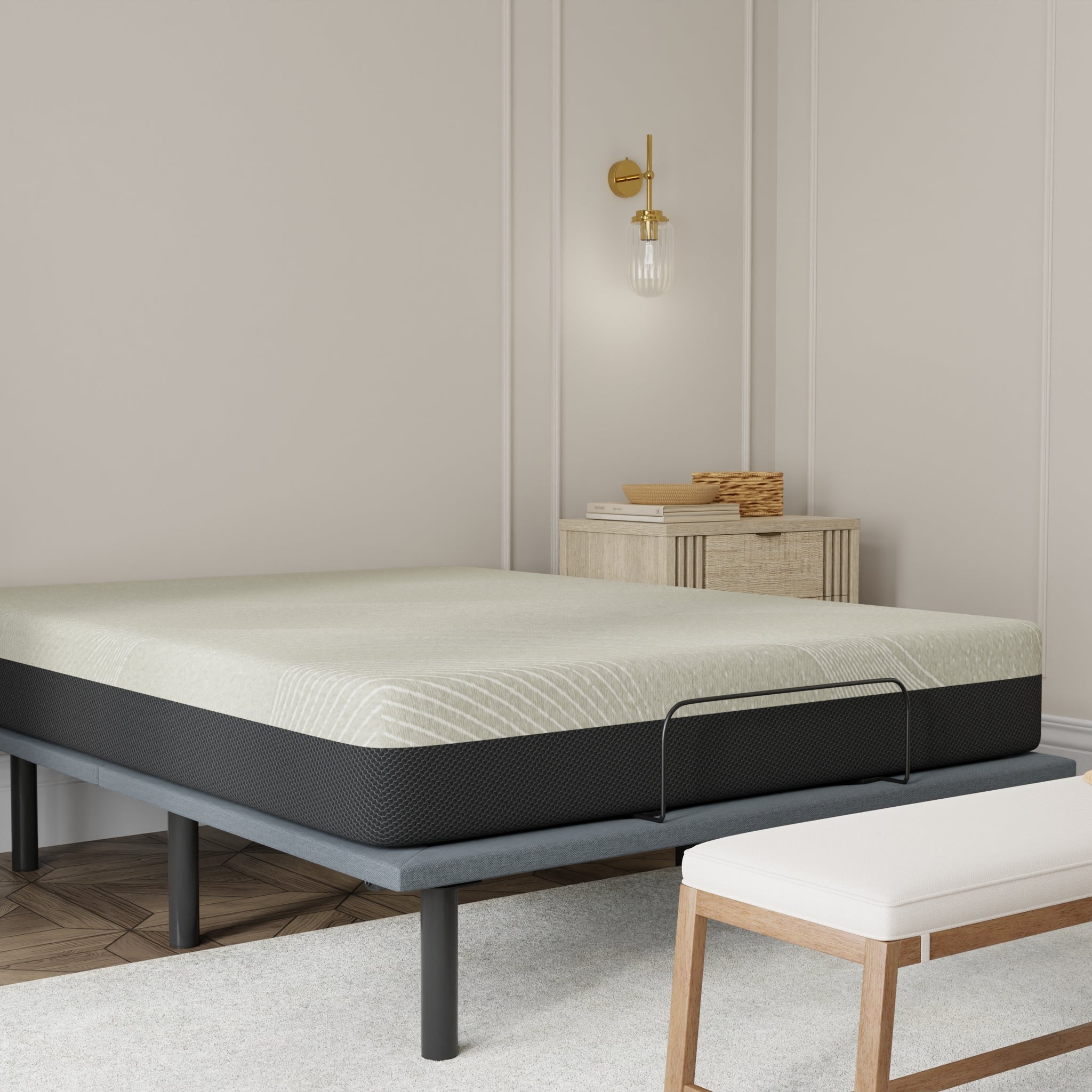 Gel Comfort 8" Queen Firm Mattress Black Gray Foam Queen