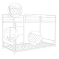 Metal Twin Over Twin Bunk Bed Heavy Duty Sturdy Metal Noise Reduced Safety Guardrail No Box Spring Needed,White Twin White Metal Metal