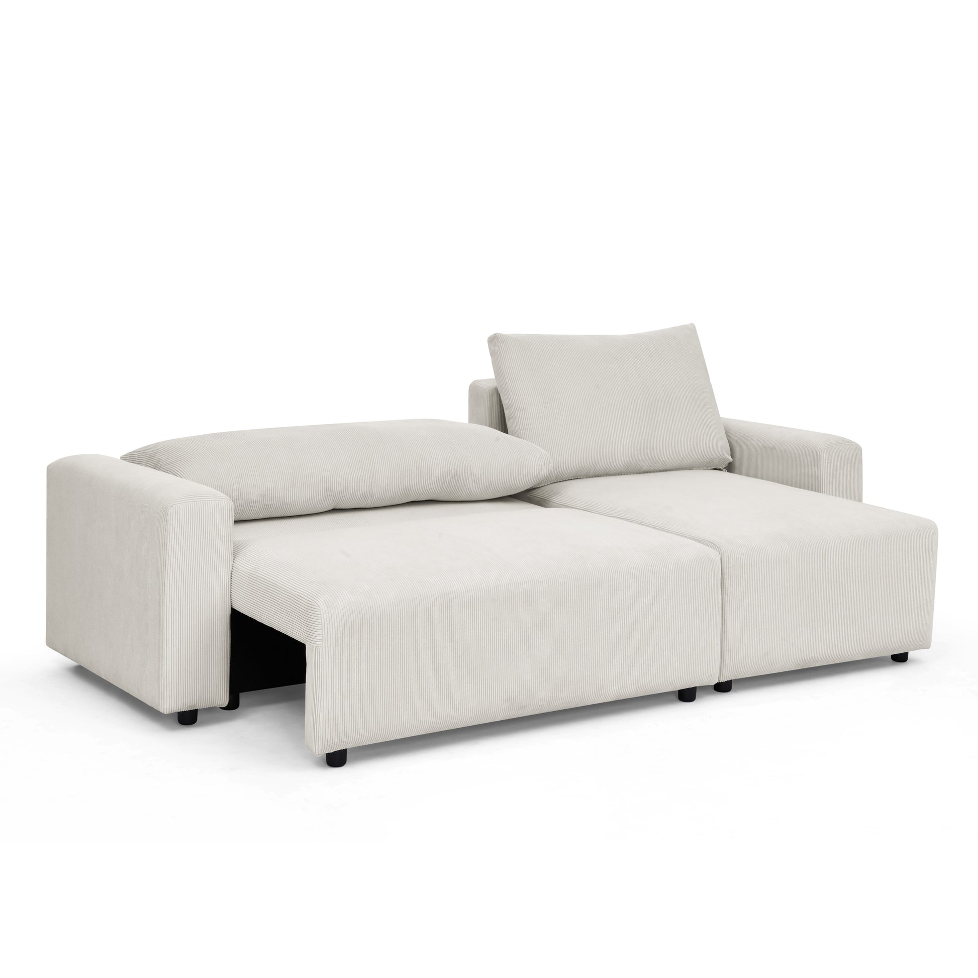 Modular Corduroy Upholstered 3 Seater Sofa Bed With Storage For Home Apartment Office Living Room, Free Combination, L Shapedbeige Beige Wood Primary Living Space Medium Soft Pillow Back Eucalyptus Square Arms Foam Corduroy 3 Seat