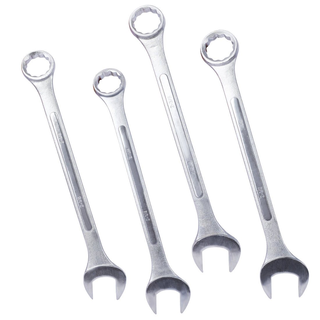 Sae Jumbo Combination Wrench Set Extra Large, 4 Piece ,Storage Bag Included Chrome Plated Chrome Carbon Steel