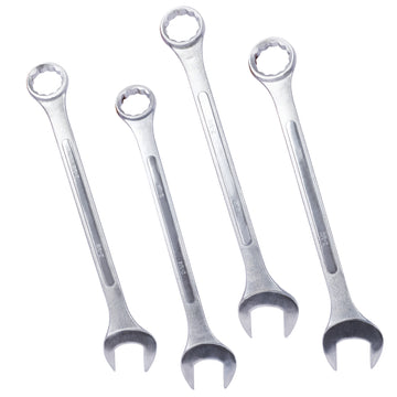 Sae Jumbo Combination Wrench Set Extra Large, 4 Piece ,Storage Bag Included Chrome Plated Chrome Carbon Steel