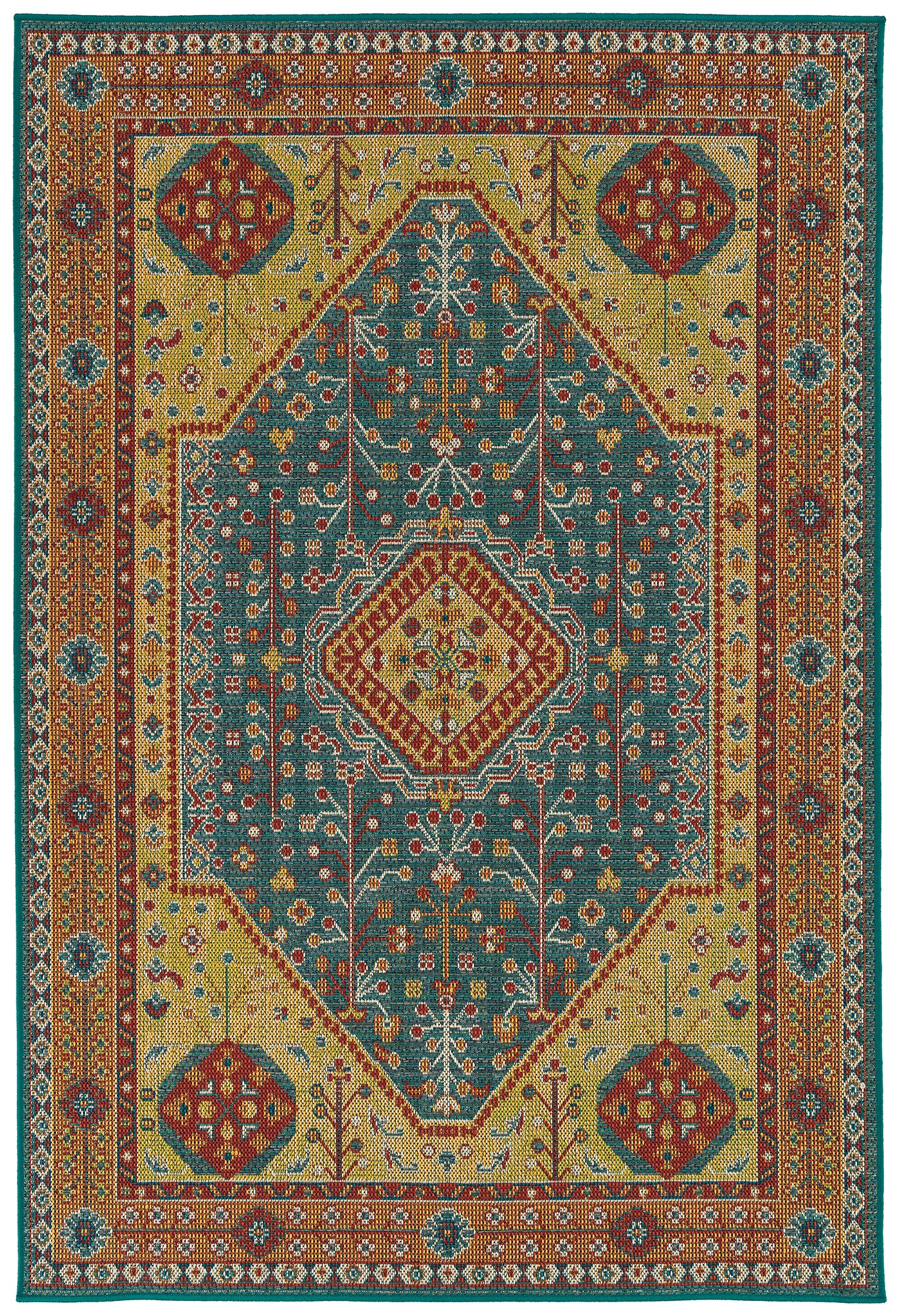 Traditional, Transitional, Oriental, Medallion, Border, Cut Pile 3'6" X 5'6" Rectangle Area Rug Multi Polypropylene