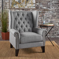 Accent Chair Grey Fabric