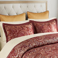 12 Piece Comforter Set With Cotton Bed Sheets Red King King Red Cotton