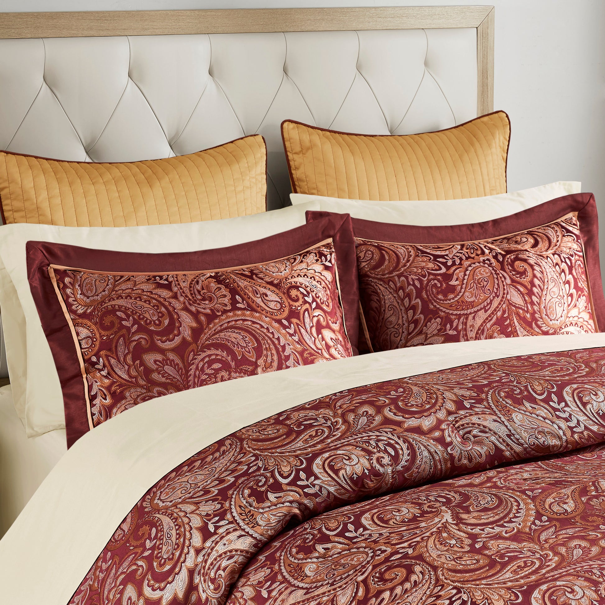 12 Piece Comforter Set With Cotton Bed Sheets Red King King Red Cotton