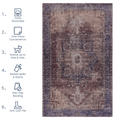 5X8 Area Rugs For Living Room, Washable Rug, Low Pile, Non Slip, Non Shedding, Foldable, Kid & Pet Friendly Area Rugs For Living Room, Bedroom, Kitchen, Dining Room Rug, Burdy, 5'X8' Burgundy Chenille Polyester
