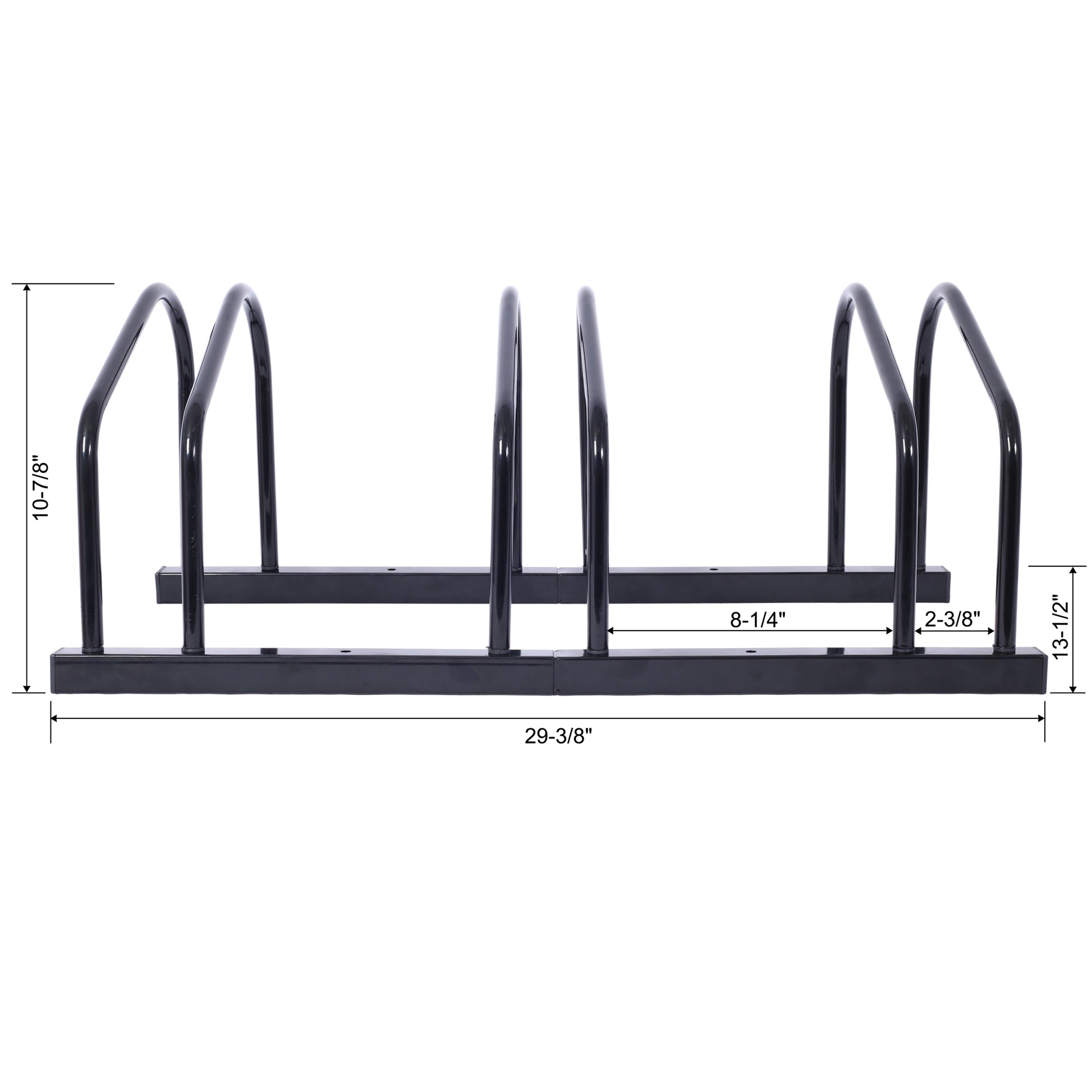 3 Bikes Floor Bike Stand, Bike Parking Rack Garage Bike Storage Stand Indoor Outdoor 22 28" Wheel Stand, Max. Tire Width 2.15",Black Painted Black Steel