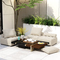 Outdoor Modular Sofa, With Aluminum Structure, Support Cushion And Back Cushion Cover Removable, Fade Resistant, Waterproof Sofa Cover Included,Light Brown The Ratebased On A Single Piece Light Brown Aluminium