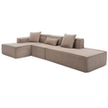 Modular Combination Living Room Sofa Set, Modern Minimalist Sofa, Free Installation Sofa, L Shaped, Italian Minimalist Tofu Block Sofa, Left Hand Facing,Terrycloth Fabric, Light Brown Light Brown Polyester Primary Living Space Soft Modern Polyester 3