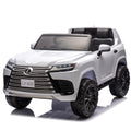 Licensed Lexus Lx600 24V Two Seater Kids Ride On Car W Parents Control,Seat Width 20 Inches,2Wd,Four Wheel Suspension,Bluetooth,Mp3,Music,Adjustable Volume,Power Display,Speeds 1.86 3.11Mph For Kids. White Polypropylene