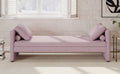 Modern Upholstered Chaise Lounger Daybed With Pillows Small Single Daybed, No Mattress Needed, Perfect For Living Rooms & Home Office,Linen Fabric, Pink Pink Linen