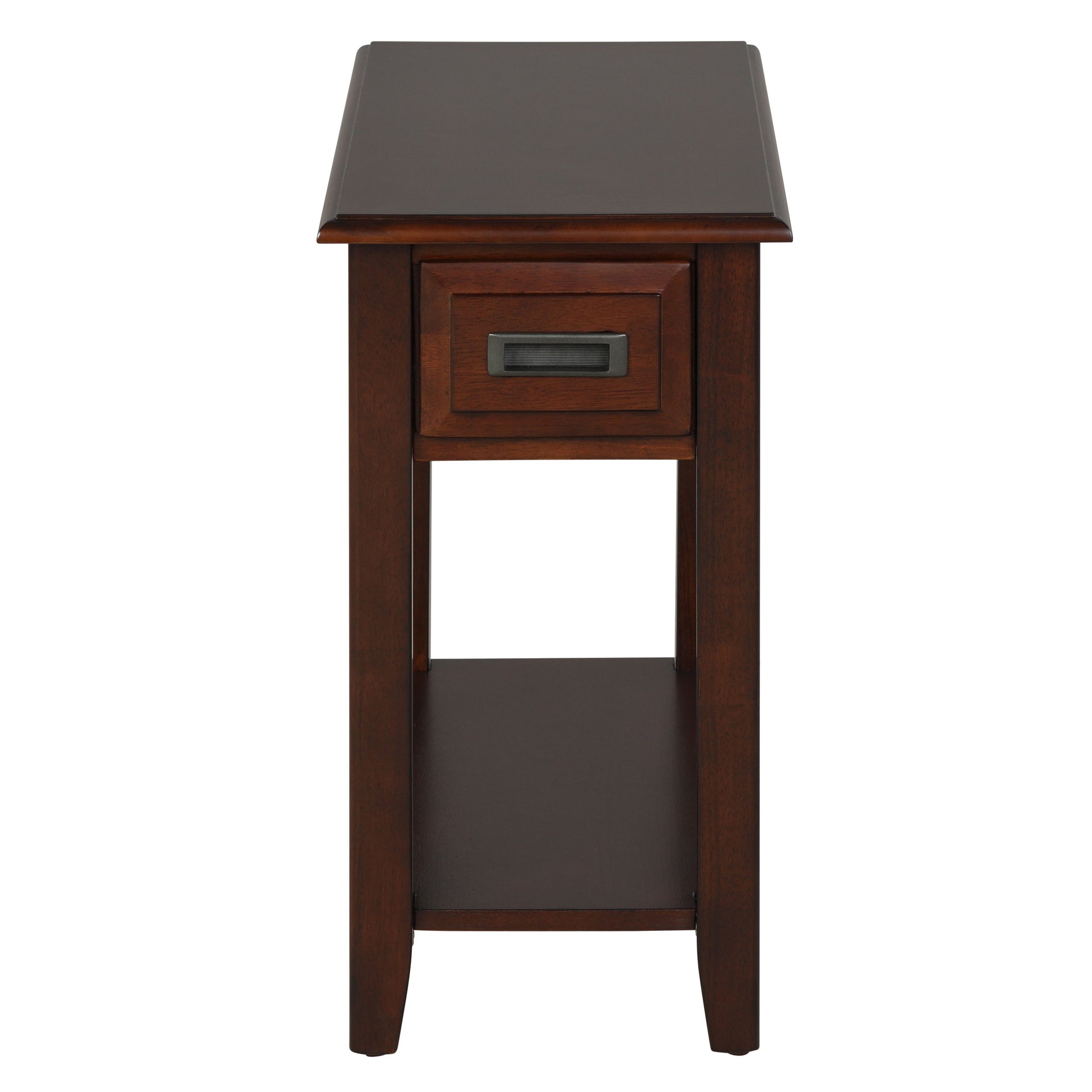 Dark Cherry 1 Drawer Accent Table With Shelf Cherry Primary Living Space Drawers Rectangular Solid Wood