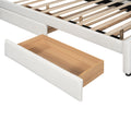 Queen Size Upholstered Platform Bed With Multi Functional Headboard, Trundle And 2 Drawers, White Box Spring Not Required Queen White Wood Bedroom Upholstered