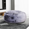 Classic 5Ft Faux Fur Memory Foam Bean Bag, Living Room Lounger, Soft Comfortable Bean Bag Chair, Purple Purple Polyester Primary Living Space Soft Backless Classic,Traditional Armless Memory Foam Polyester