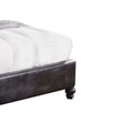 Wooden California King Size Bed Withpadded Headboard And Footboard, Black King Black Faux Leather