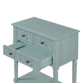 Narrow Console Table, Slim Sofa Table With Three Storage Drawers And Bottom Shelf Light Blue Light Blue Solid Wood Mdf