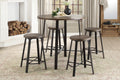 Set Of 2 Counter Height Stools Gray Metal Finish Rustic Industrial Style Furniture Brown,Gray Dining Room Industrial,Rustic Metal