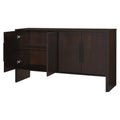 4 Door Large Storage Retro Sideboard With Adjustable Shelves And Long Handles For Kitchen, Dining Room And Living Room Espresso Espresso Mdf