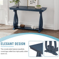 48 Inch Rustic Vintage Console Tablefarmhouse Style Entryway Table With Open Shelf And Sturdy Construction For Entryway And Living Room Navy Navy Distressed Finish Primary Living Space Antique,Rustic,Vintage Open Storage Console Tables Brushed