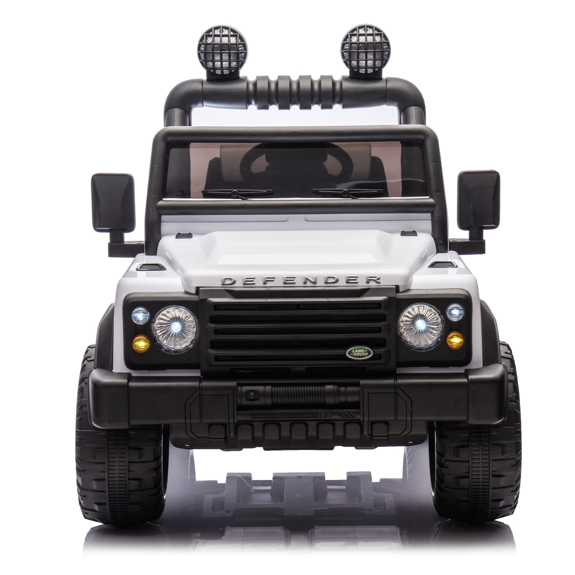 Licensed Land Rover Defender Volta 5008 24V Kids Ride On Car W Parents Control,2Wd,Four Wheel Suspension,Bluetooth,Mp3,Music,Adjustable Volume,Power Display,Led Lights,Speeds 1.86 3.11Mph For Kids 3 7 White Polypropylene