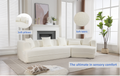 And Upgraded Extended Edition Modular Sofamodern Minimalist Style Sofa, Upholsteredfree Combination, Round Fiber Fabric, Anti Wrinkle Fabric,Dimension Exten, Creamy White Creamy White Polyester Primary Living Space Medium Soft Tight Back Modern Flared