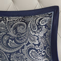 12 Piece Comforter Set With Cotton Bed Sheets Navy Queen Queen Navy Polyester