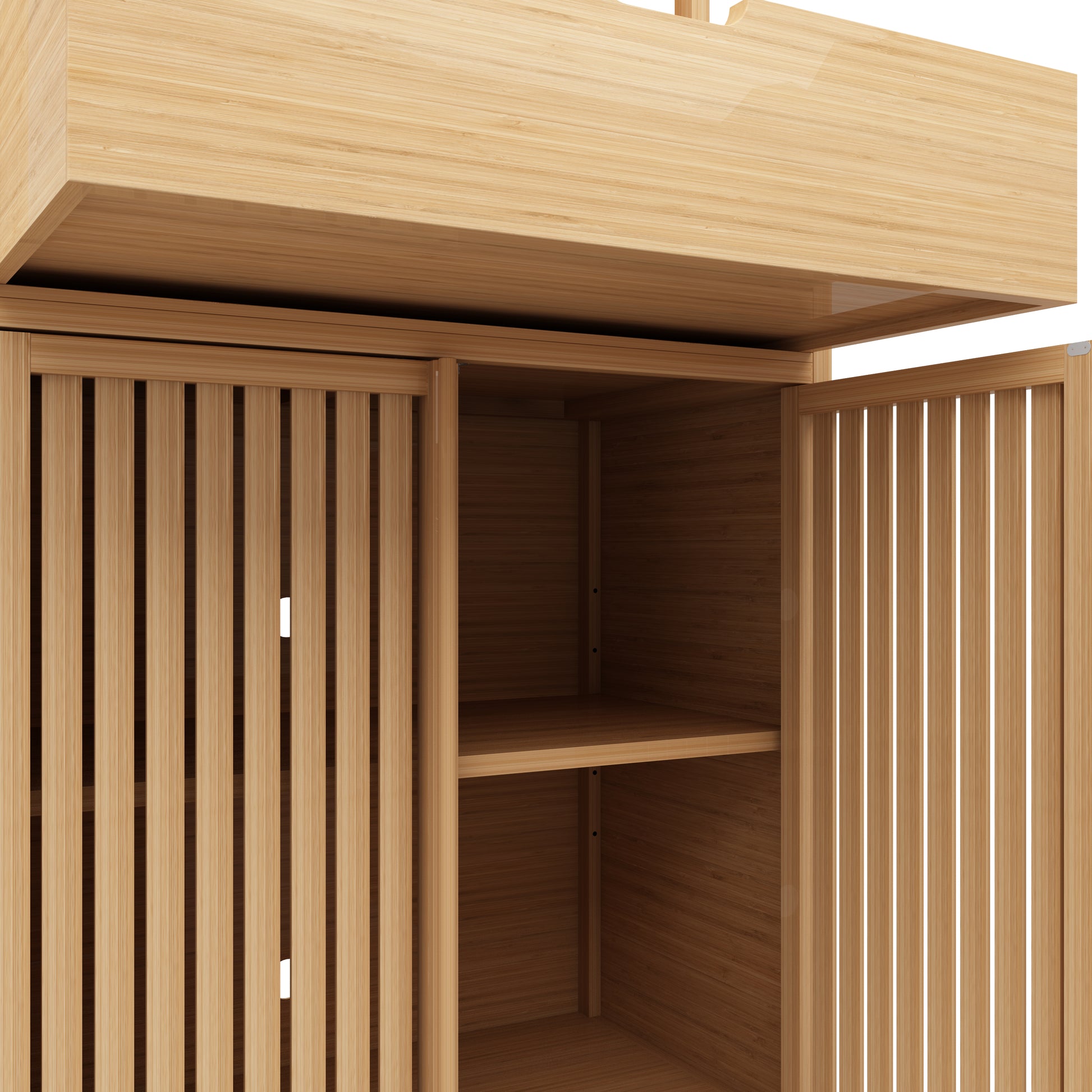 Bamboo Tea Cabinet 1 2 Drawers Natural Bamboo