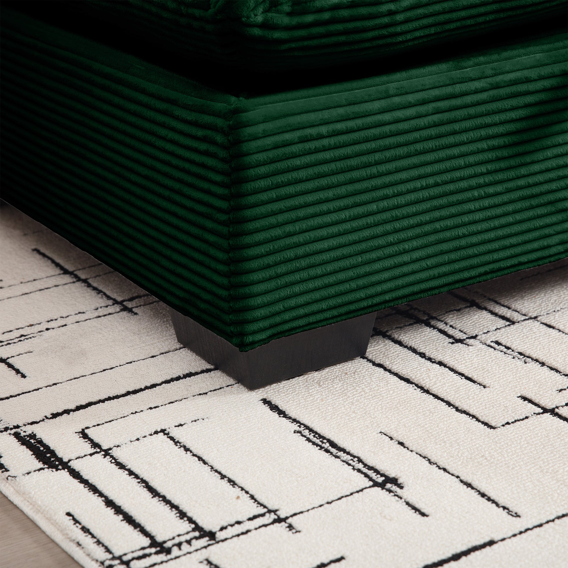 Modern Sofa 2 Seater Corduroy Fabric Sofa With Armrests For Apartment Living Room, Green Green Corduroy 2 Seat