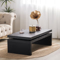 Modern Coffee Table, Black Wooden Coffee Table, Rectangle Cocktail Tea Table For Living Room, 47.6