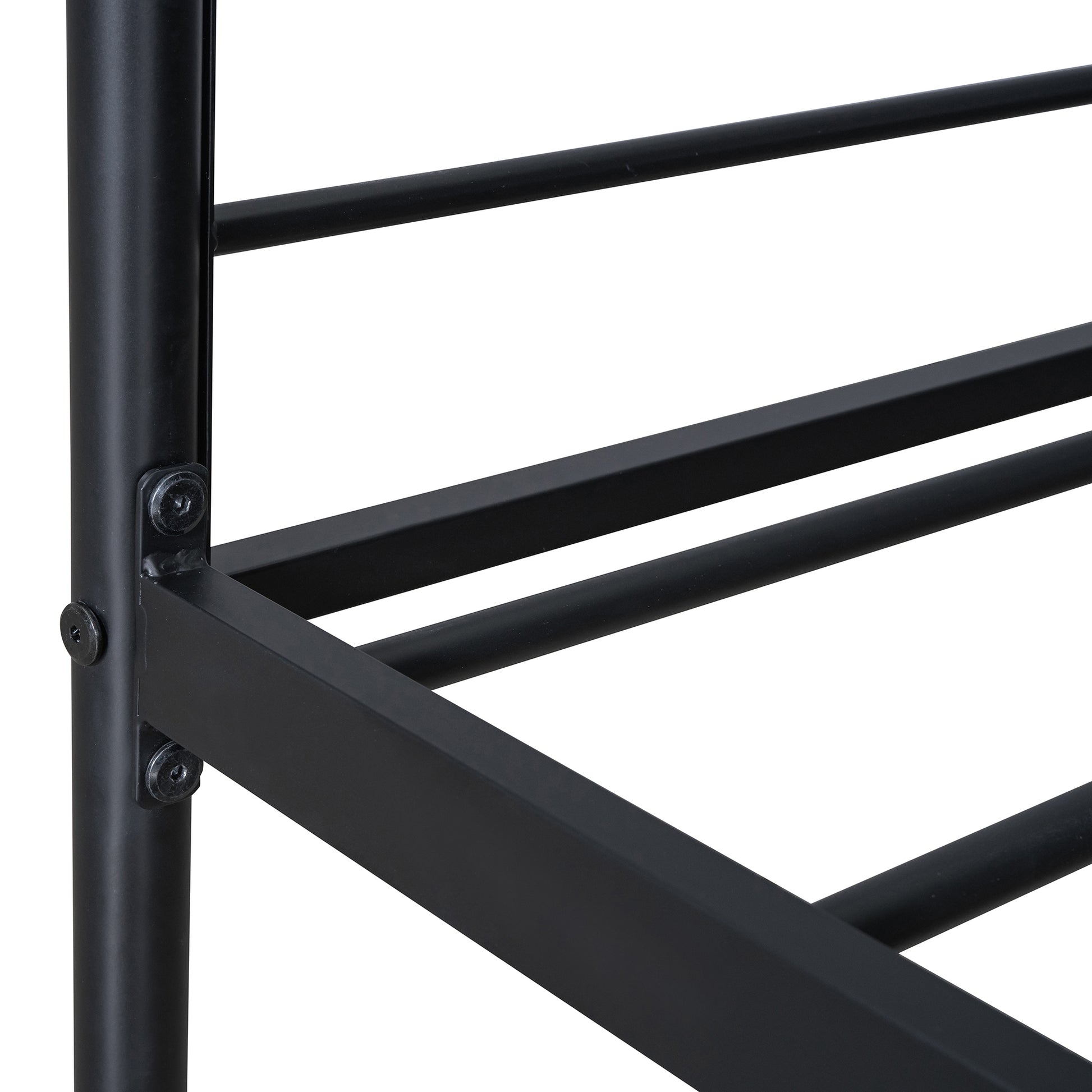 Full Size Metal House Bed With Trundle, Black Full Black Metal
