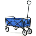 Folding Wagon Garden Shopping Beach Cart Blue Black Blue Marble Metal
