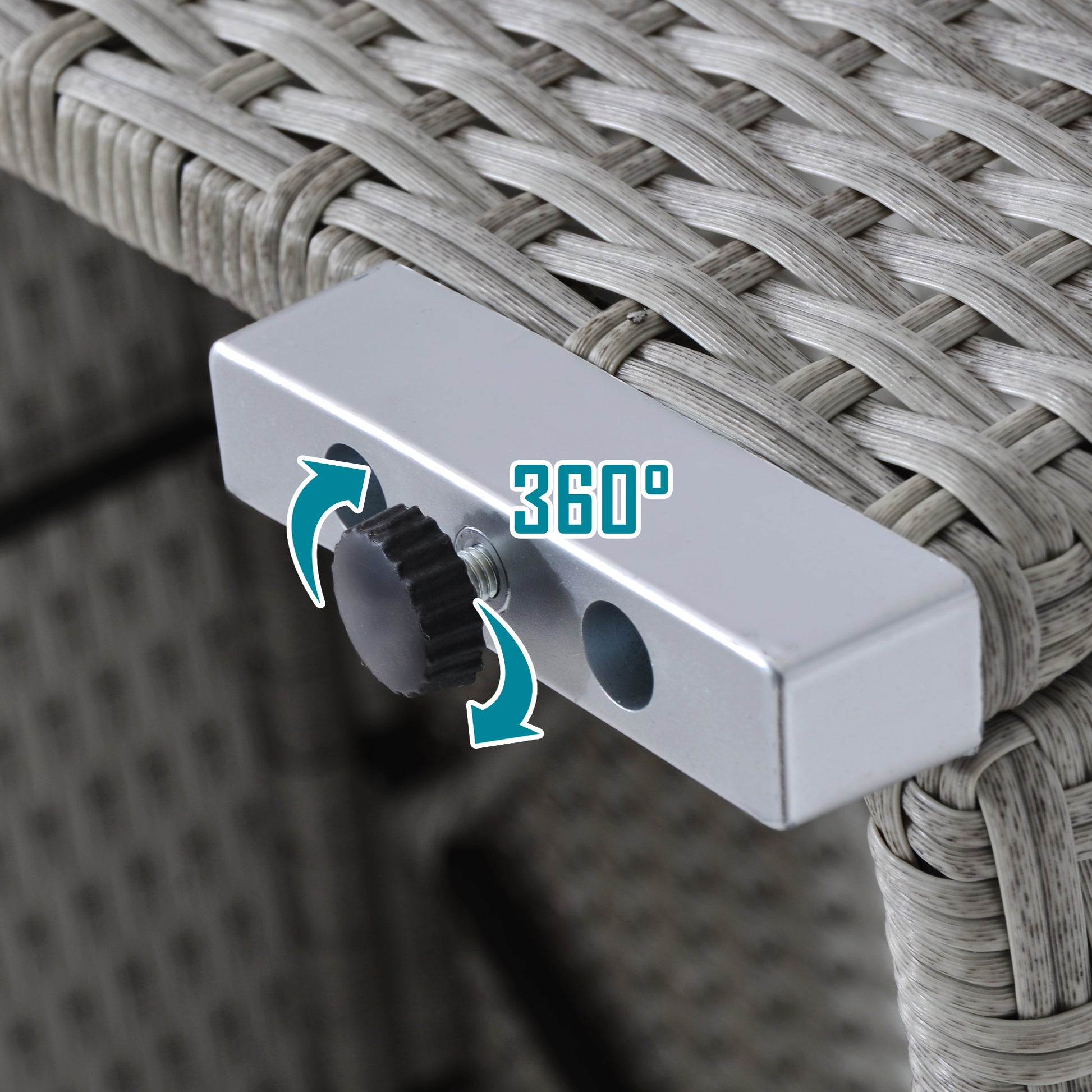 Outdoor Garden Patio Furniture 2 Piece Pe Rattan Wicker Sectional Cushioned Sofa Chair With Cushions Grey Rattan