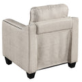 3 Piece Living Room Set Beige Linen
