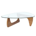 Home Modern Triangle Coffee Table Walnut Solid Wood