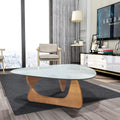 Home Modern Triangle Coffee Table Walnut Solid Wood