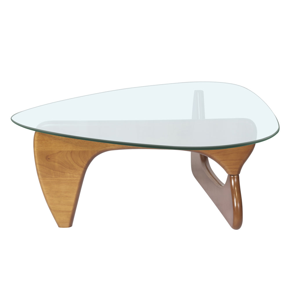 Home Modern Triangle Coffee Table Walnut Solid Wood