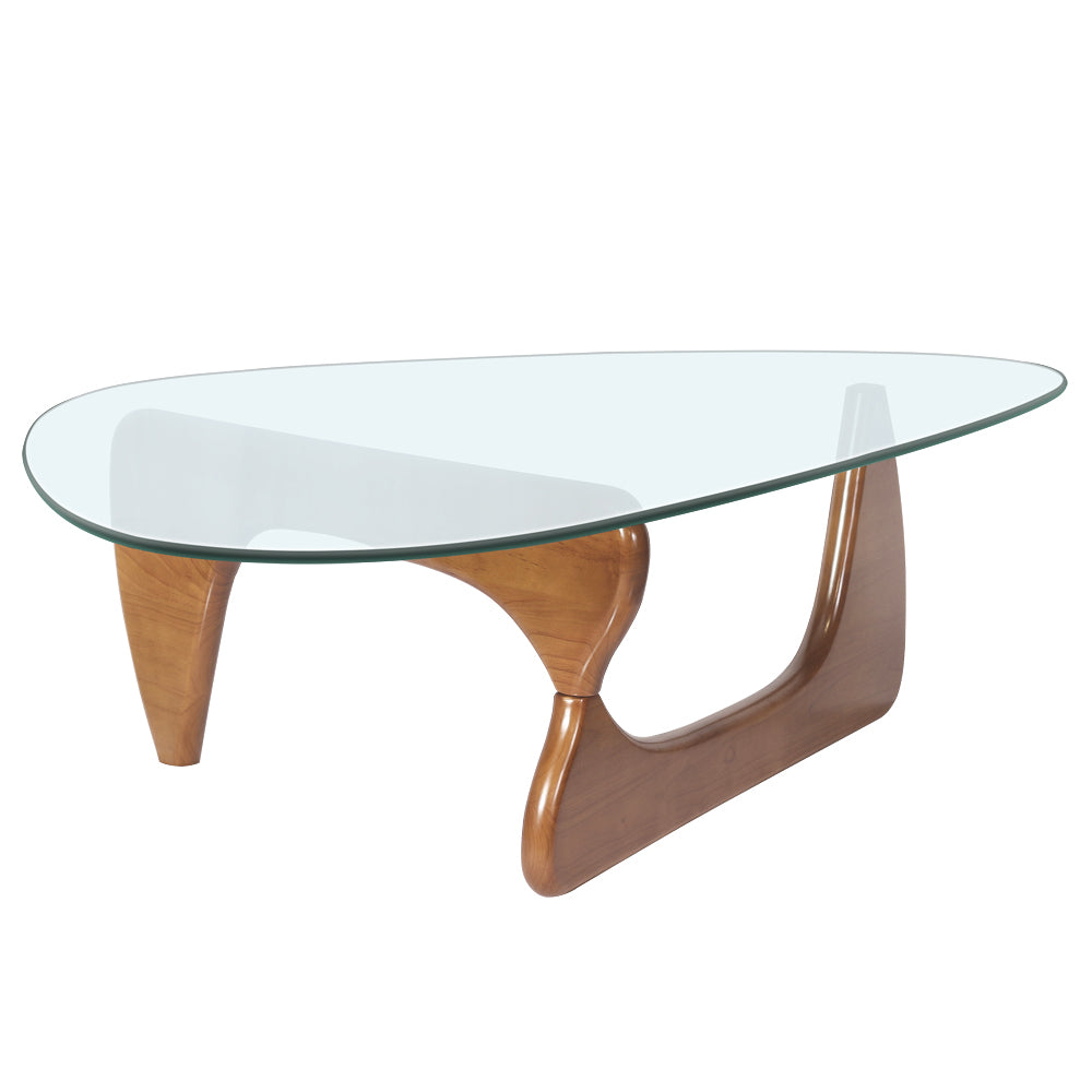 Home Modern Triangle Coffee Table Walnut Solid Wood