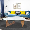 Home Modern Triangle Coffee Table Walnut Solid Wood
