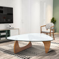 Home Modern Triangle Coffee Table Walnut Solid Wood