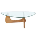 Home Modern Triangle Coffee Table Walnut Solid Wood