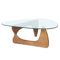 Home Modern Triangle Coffee Table Walnut Solid Wood