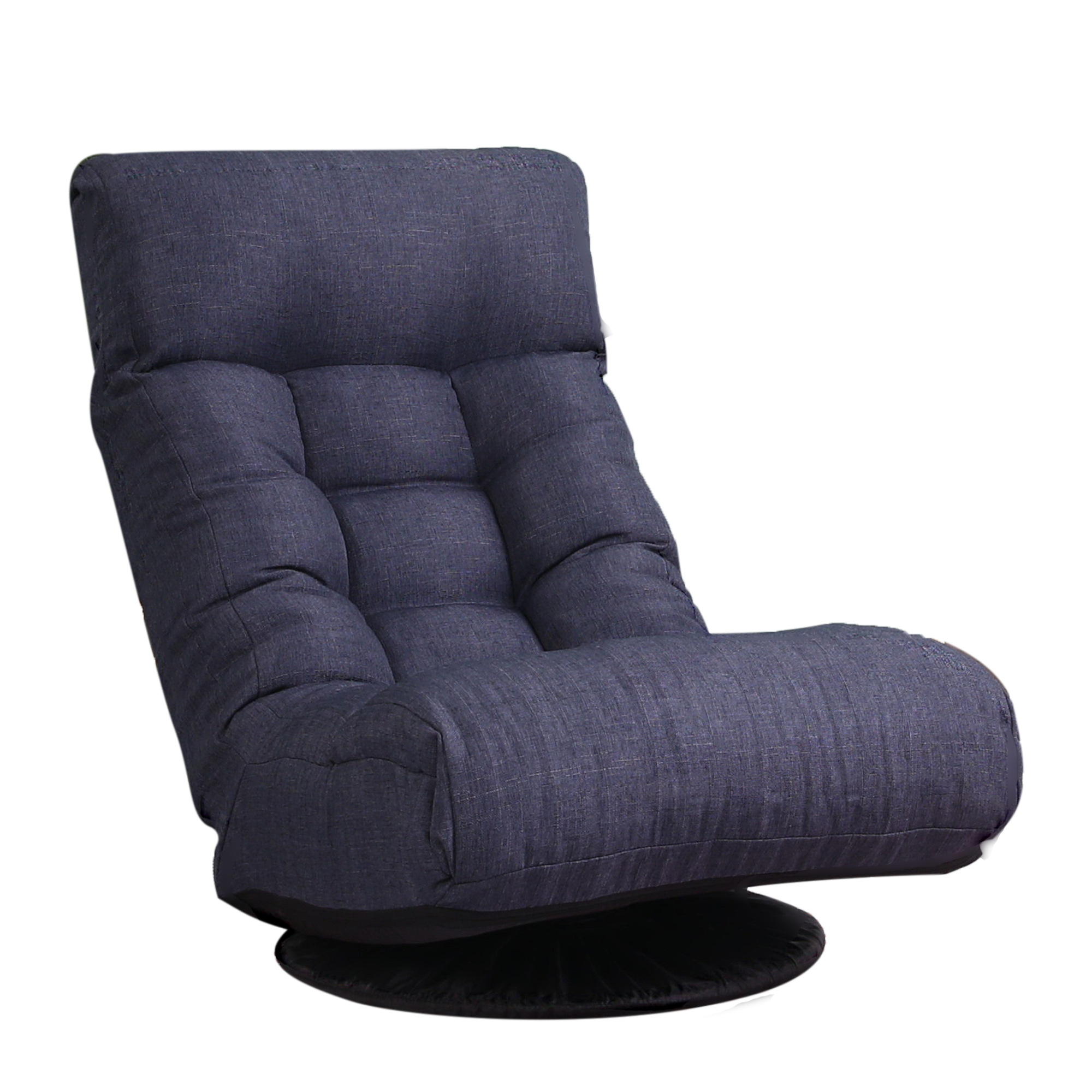 Floor Chair Single Sofa Reclining Chair Japanese Chair Lazy Sofa Tatami Balcony Reclining Chair Leisure Sofa Adjustable Chair Navy Linen Metal
