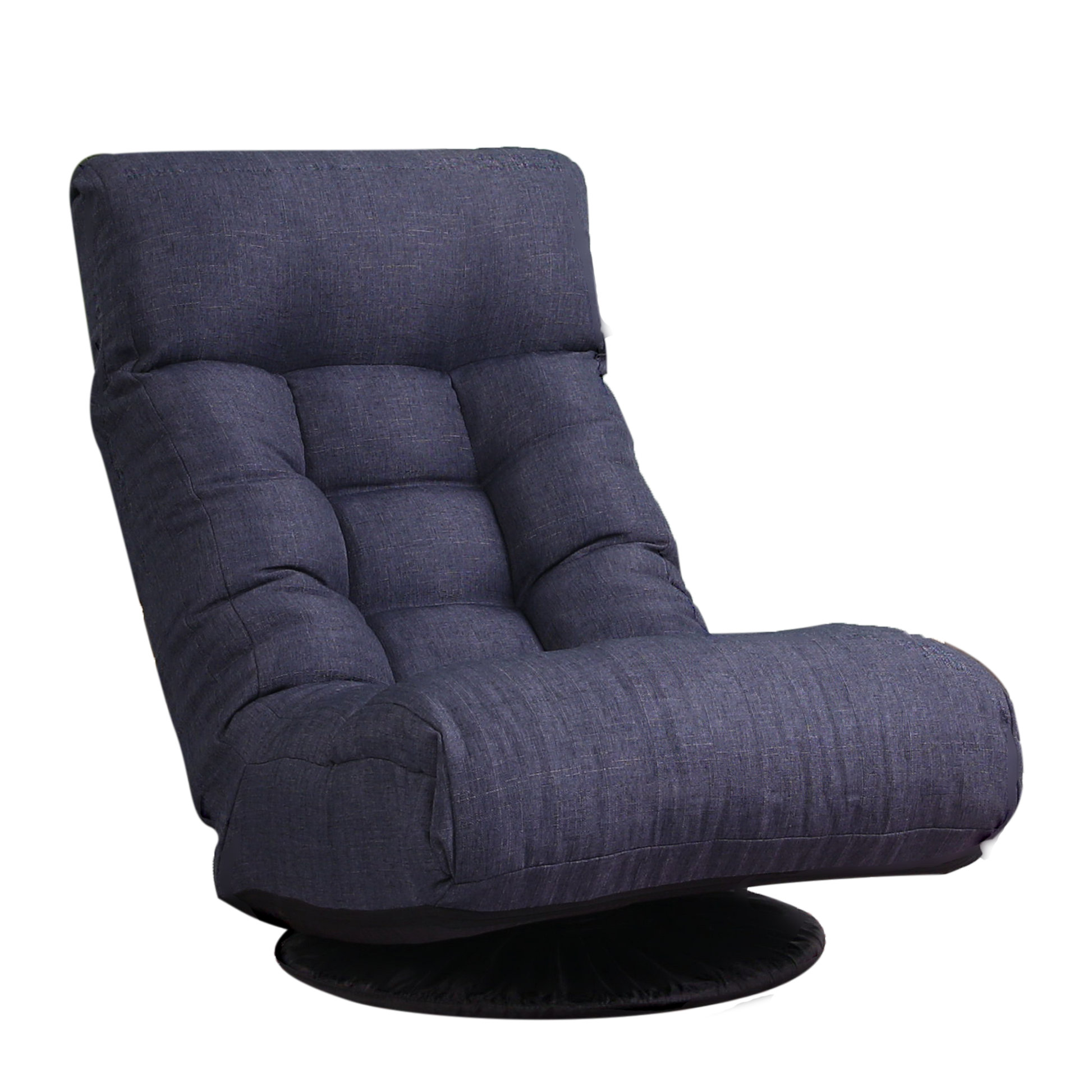 Floor Chair Single Sofa Reclining Chair Japanese Chair Lazy Sofa Tatami Balcony Reclining Chair Leisure Sofa Adjustable Chair Navy Linen Metal